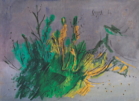 F N Souza, Untitled (Fall), 1964, Oil on canvas