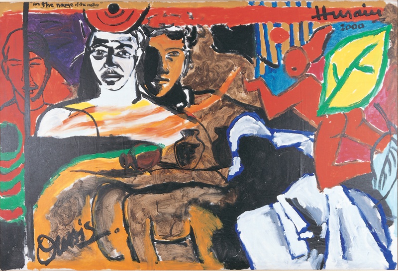 M F Husain,  In the name of the mother, 2000, Oil on Canvas