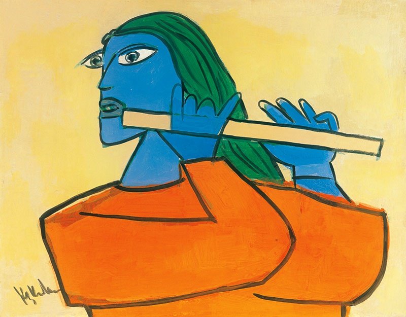 K S Kulkarni, Krishna, 1980s, Acrylic on paper
