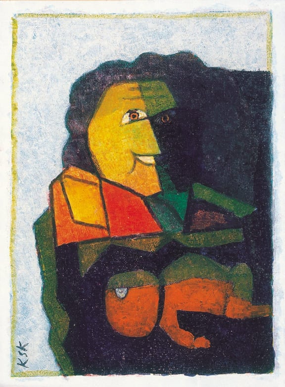 K S Kulkarni, Untitled, 1980s, Acrylic on paper