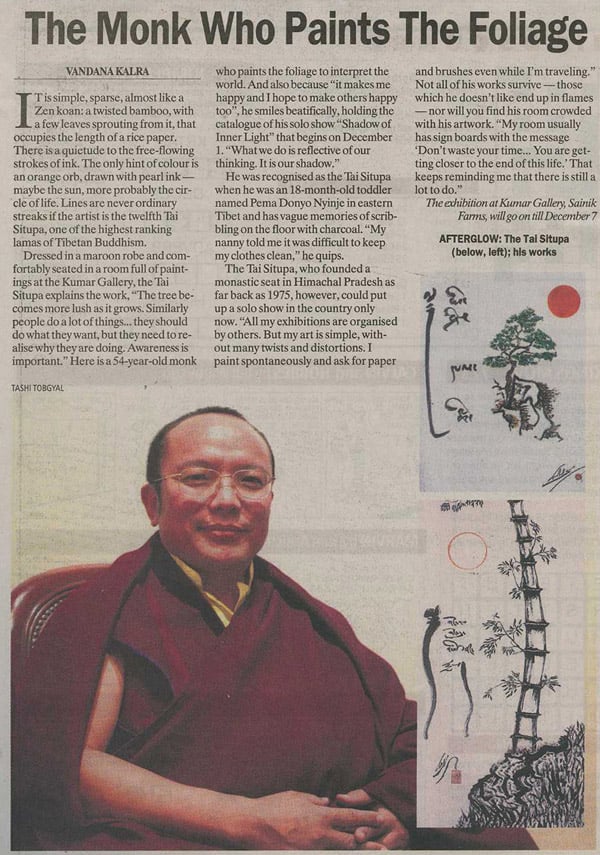 EXPRESS Newsline, 29 November 2007: The Monk who Paints the Foliage